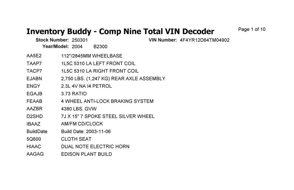 Manual Transmission 2WD 4-140 2.3L Fits 01-11 RANGER 2708975 Foto 4 de 4