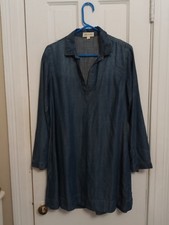 Cloth & Stone Shirt Dress Womens Small Blue Denim Chambray Basic Minimal C3