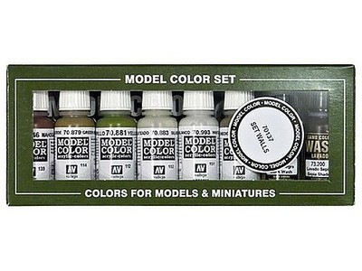 Vallejo Basic Model Building Colors Paint Set - Hobby and Model Acrylic Paint