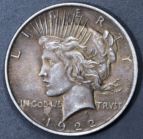 1922 $1 PEACE SILVER DOLLAR KM# 150 Grade:  VF A6909