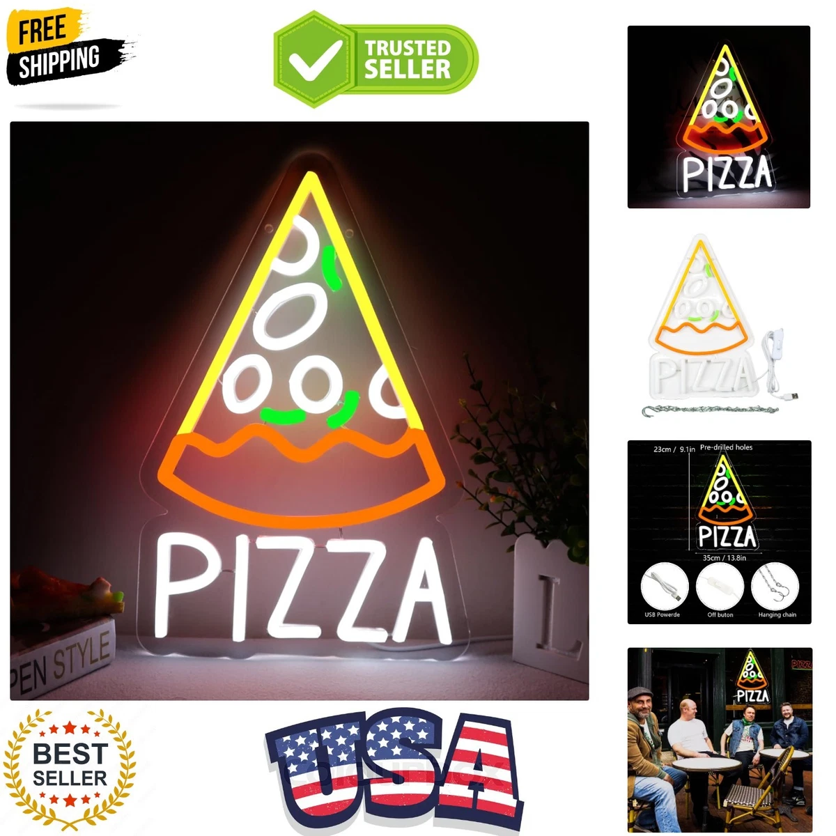 Pizza Sign Indiana Collectible Lighting & Neon Lamps for sale | eBay