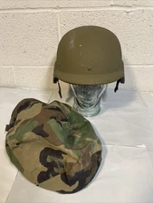 1989 US Army Unicor M7 PASGT Helmet Medium Camo Cover Woodland Set Vtg