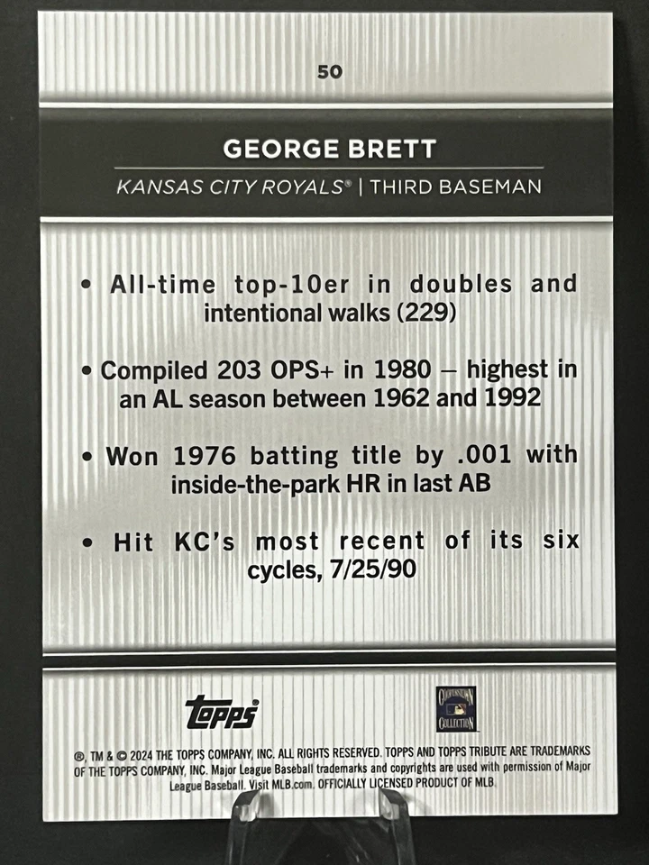 2024 Topps Tribute George Brett #50 Kansas City Royals - Image 2 of 2