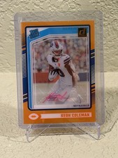 Keon Coleman RC Auto 2024 Donruss Clearly Rated Rookie #67 Orange Autograph /199