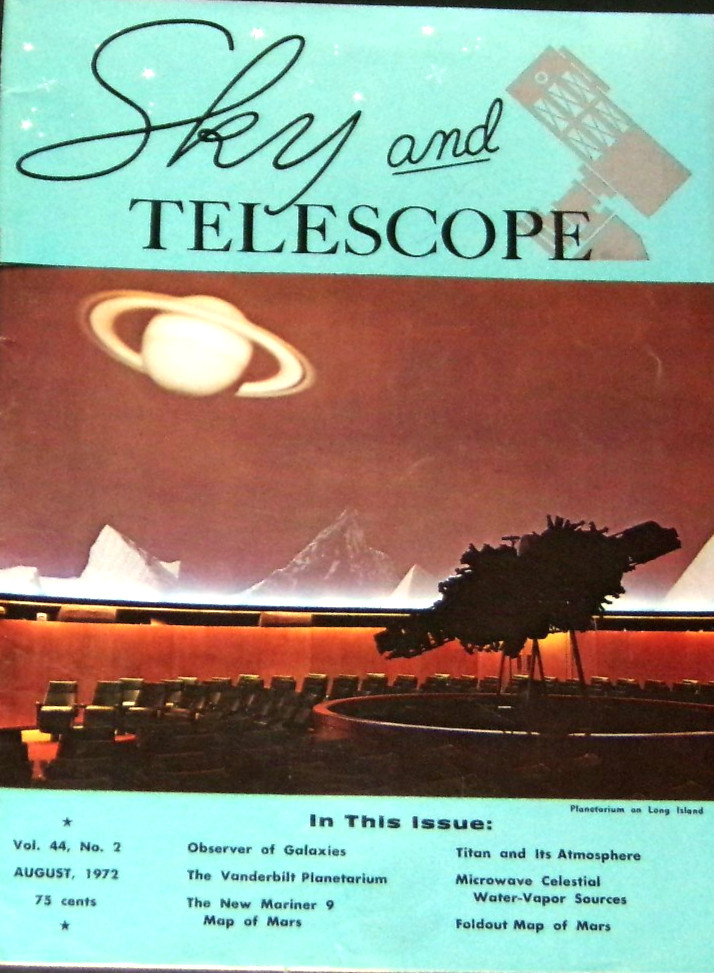 Sky and Telescope August 1972 Vanderbilt Planetarium Mariner 9 Mars Titan NF