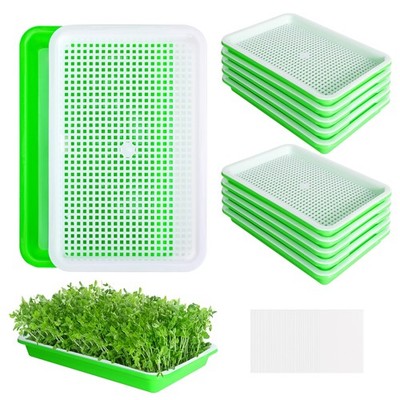 EBaokuup 10 Pack Seed Sprouter Tray with Drain Holes - 10pack, Green,10pack