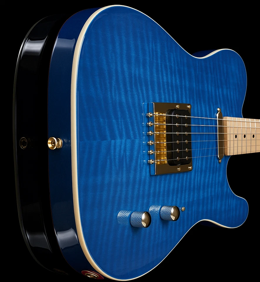 GUITARRA ELÉCTRICA ESTILO TELE VINTAGE 6 CUERDAS SÓLIDA FLAMEADA NUEVA MEJORADA DE ARCE Foto 3 de 4