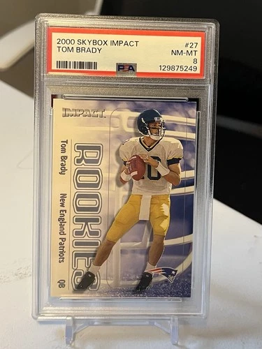 2000 Skybox Impact - Rookies Tom Brady #27 (RC) PSA 8