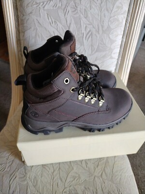 AUTHENTIC''TIMBERLAND'' YOUNG BOYS ReBOTL BROWN LEATHER HIKING BOOTS (3)