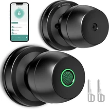 USED Smart Door Knob Fingerprint Door Lock Biometric Key  App Control