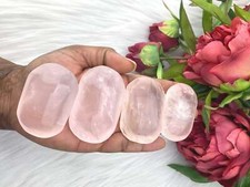 Rose quartz palmstone - polished rose quartz palm stone - rose quartz with