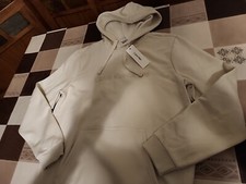 NWT 89 Calvin Klein Jeans Mens Ivory DESERT SAND Pullover Hoodie Sweatshirt