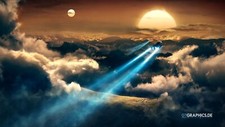 Landscape clouds science fiction art Custom Gaming Mat Desk