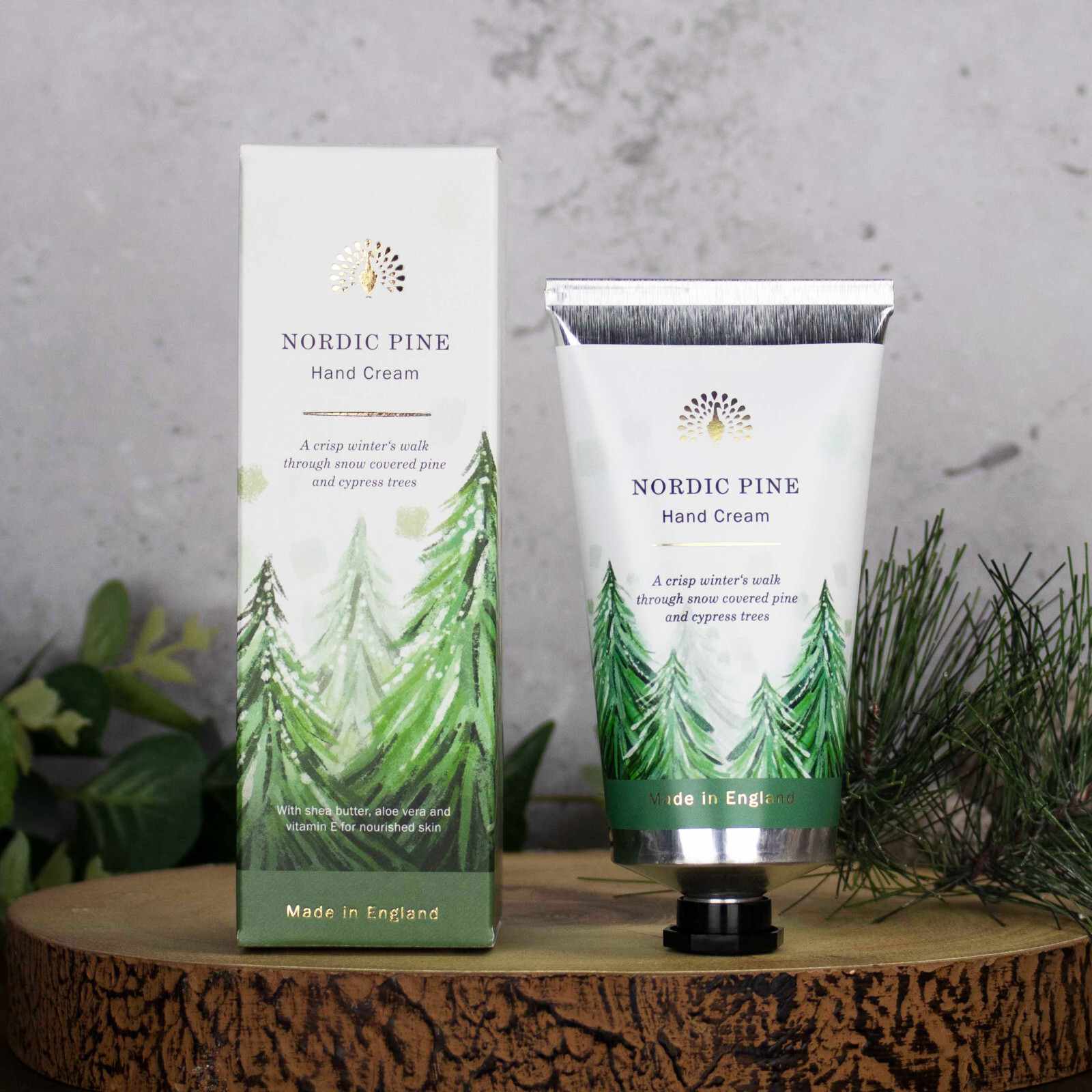 Shea Butter Hand Cream Fragranced Luxury Nordic Pine English Soap Company 75ml