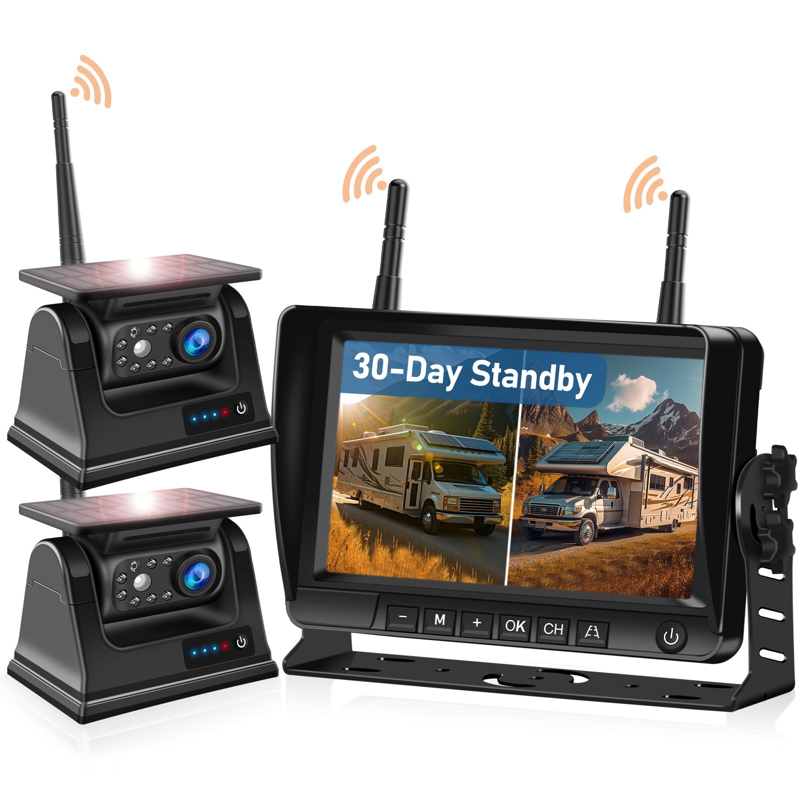 2 Solar Magnetic Wireless Backup Camera 7