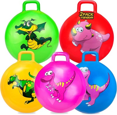Hymaz 2 Pcs Dinosaur Bounce Balls with Handles for Kids,18 inch Bouncing... 
