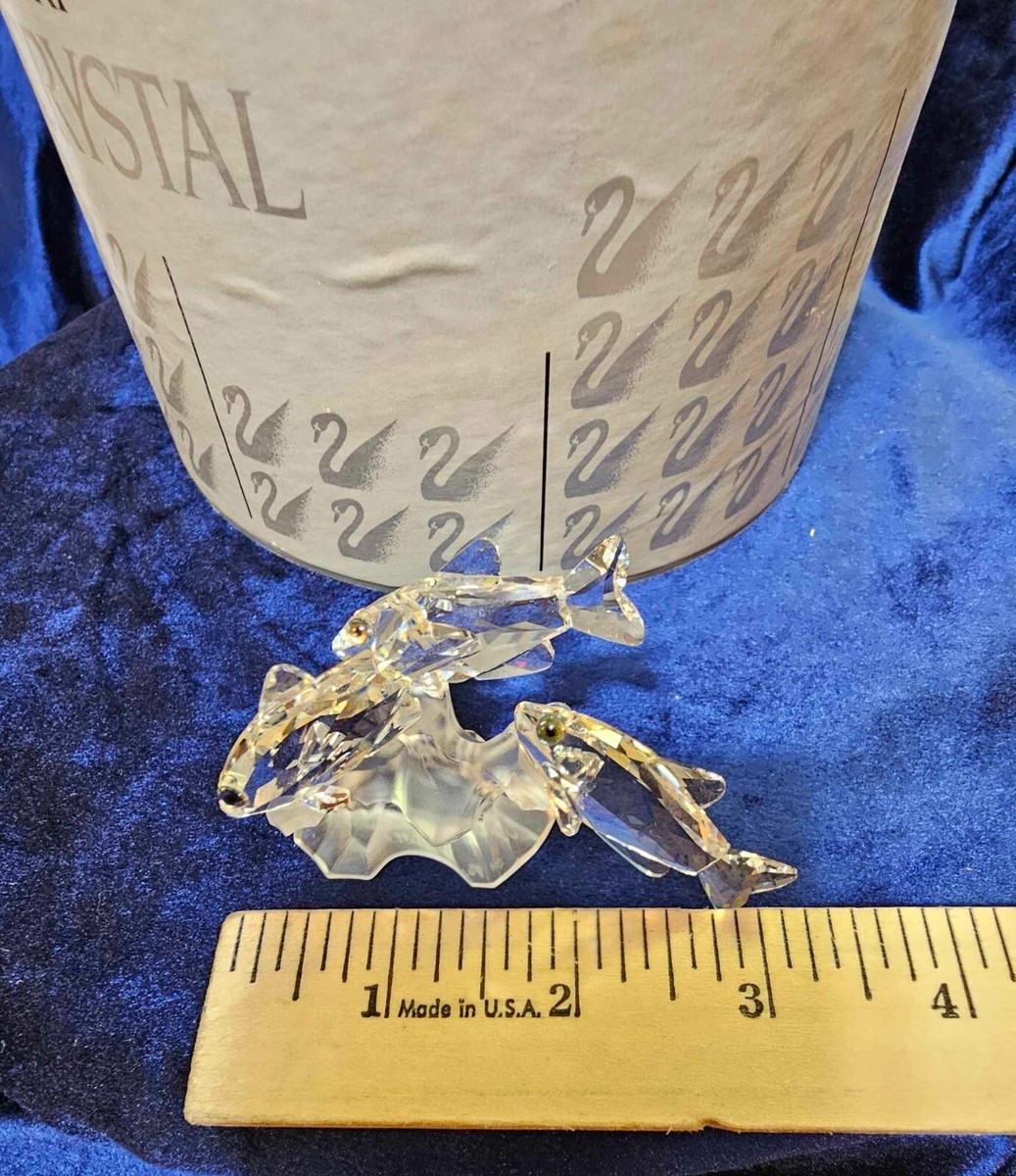 Swarovski 7644 Three South Sea Fish Silver Crystal Figurine