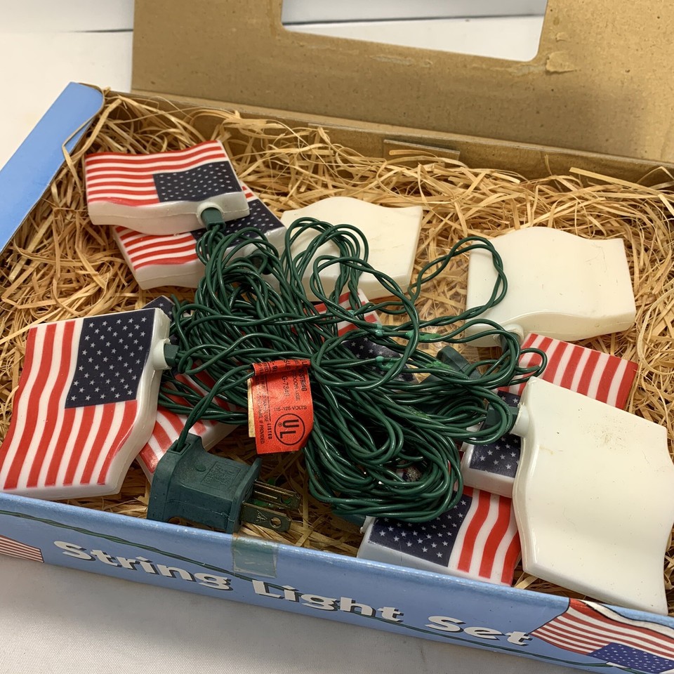 Primal Lite Stars and Stripes American Flag String Light 10 Set End to