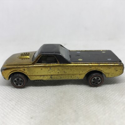 Hot Wheels Redline Custom Fleetside 1968 Gold Made In United