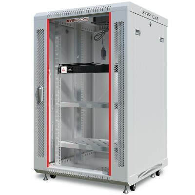 18U Wall Mount GRAY IT Network Data Server Rack Cabinet Enclosure 24'' Depth Rack