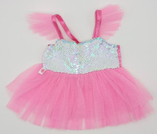 Build a Bear Workshop Pink Tulle Sequin Sleeveless Dress Satin Top 2019 BABW
