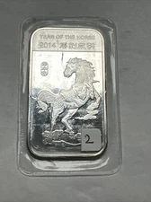 2014 APMEX Year of the Horse 1 oz 0.999 Fine Silver Bar.Sealed