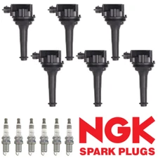 6X Ignition Coil & 6X NGK Ruthenium Spark Plug for 2003-2005 Volvo XC90 l6 2.9L