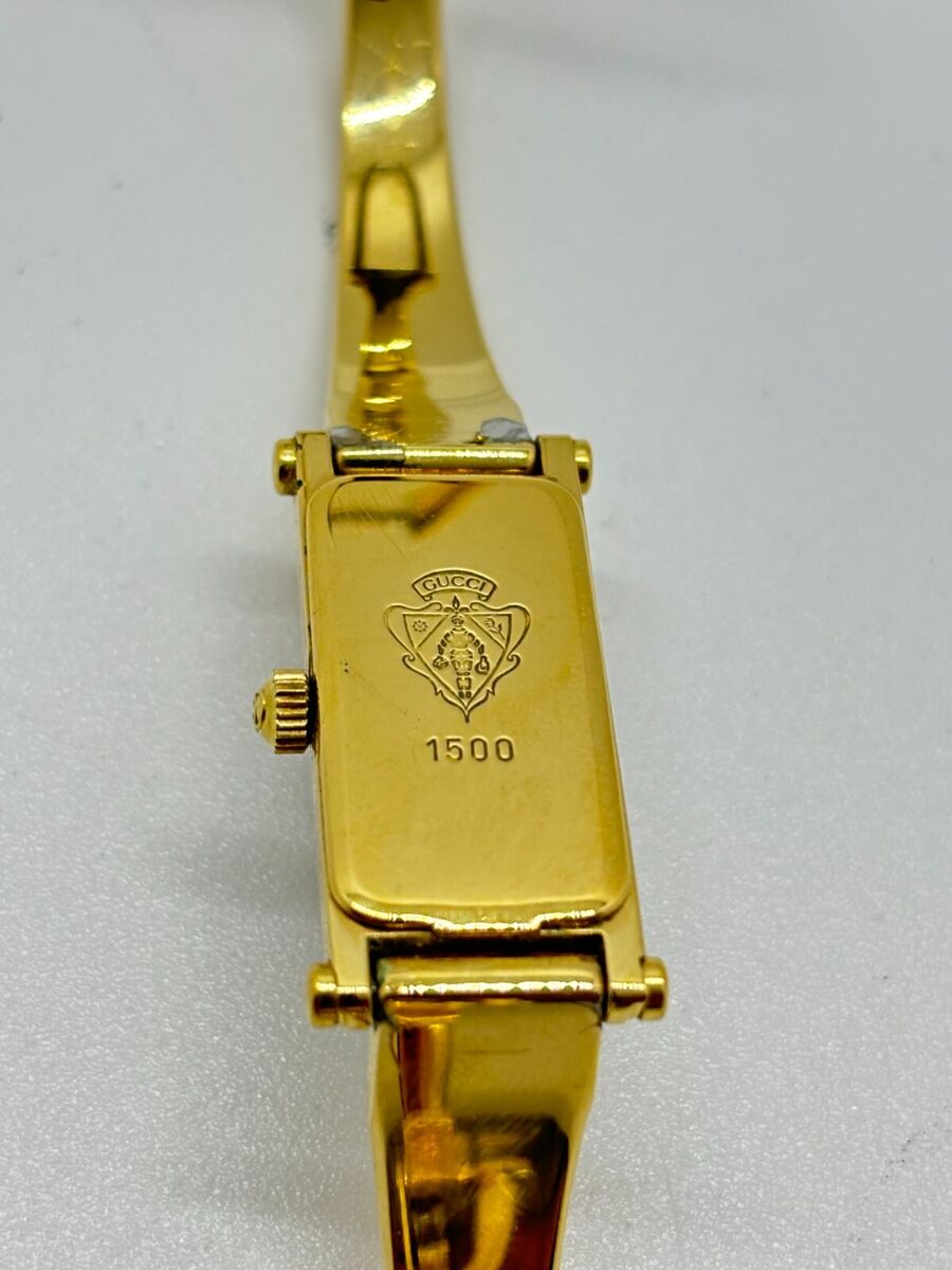 GUCCI 1500 Watch Gold Parl Dial QZ Women's Bangle Wrist GUCCI 1500 Watch Gold Parl Dial QZ Women's Bangle Wrist
