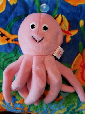 Ty Inky The Octopus Pink Beanie Baby No Hang Tag Excellent Condition 1993 P.V.C.