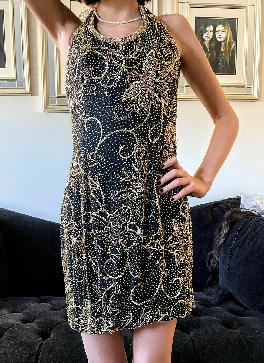 Black and gold petite dresses cheap
