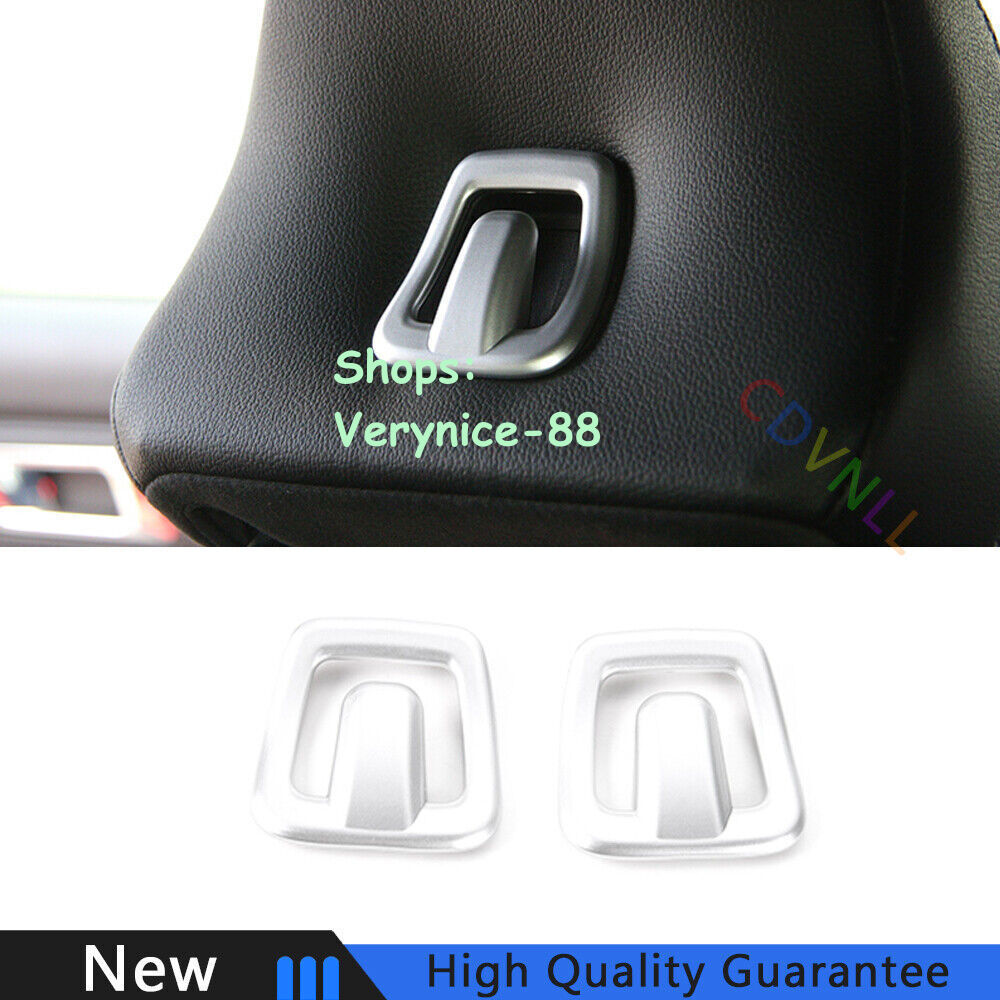 For Ford Mustang 2015-2021 Silver ABS Seat Headrest Hook Frame Cover Decor Trim