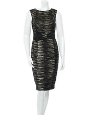 AS NEW Carolina Herrera Black and Gold Dress w/bow - US 6, AU 10