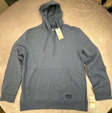 IZOD Saltwater Terry Pull Over Hoodie Sweatshirt Men  s Size Small Indigo NWT