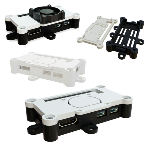 Gehäuse passend für Raspberry Pi Zero 1 + 2 W Lüfter 2040 montierbar Case - Bild 1 von 12