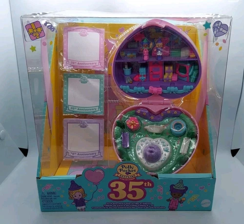 Polly Pocket and Playset, Collector Compact, 35th Birthday Partytime Stamper
