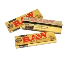3 Pack Raw Classic 1 1/4 Natural Unrefined Rolling Papers 50 Leaves Authentic