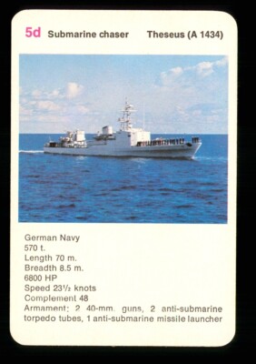 1 x info card - 5d Submarine chaser Theseus (A 1434) German Navy - R091