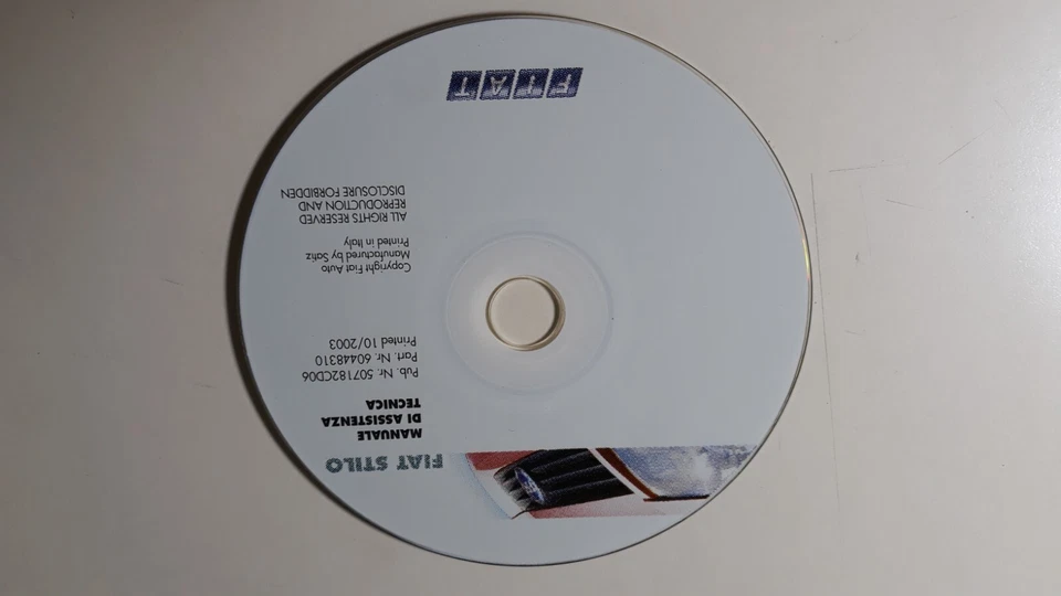 Manuale di assistenza tecnica Fiat Stilo su DVD N. 06 per le officine anno 2006 - Immagine 3 di 4