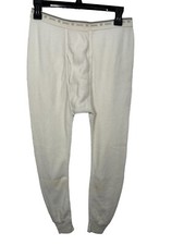 Vintage Hanes Large 38-40 Long Underwear Long Johns Ivory Stretch Waffle