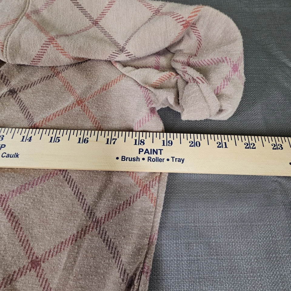 CÁRDIGAN CUDDL DUDS ROPA CÓMODA CUELLO BOTÓN DELANTERO BRONCEADO CÁLIDO SESGADO CUADROS XS Foto 3 de 4