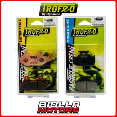 SATZ BREMSBELÄGE TROPHÄE KAWASAKI KDX SR 200 1989 VORNE + HINTEN 43021