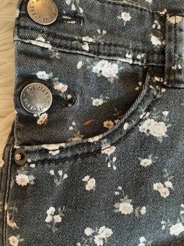 Girls Art Class Black And White Flower Short Overall Bibs Large 10/12 Target - Picture 6 of 10