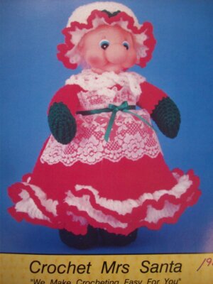 Christmas Mrs Santa Claus doll Crochet pattern 