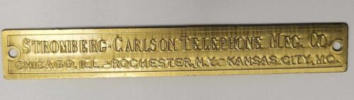 Stromberg Carlson Nameplate Wall Phone kellogg western electric tag label plaque - Picture 1 of 4