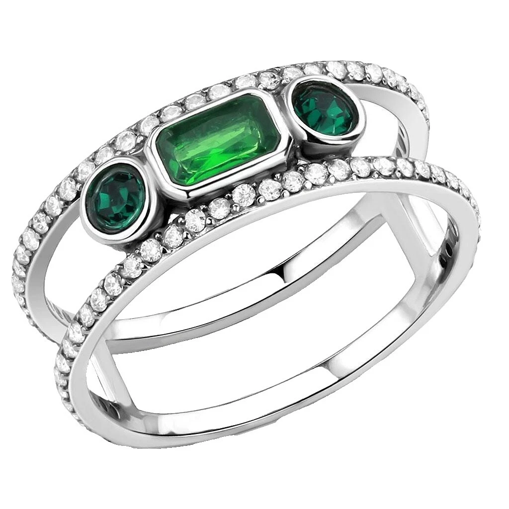 Модные кольца из изумрудного стекла