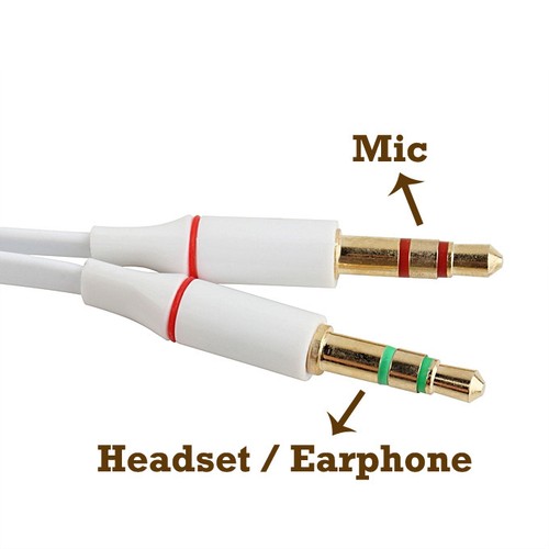 3.5mm Female to Dual Male Mic Audio Splitter For Computer PC Smartphone Headset - Picture 2 of 16