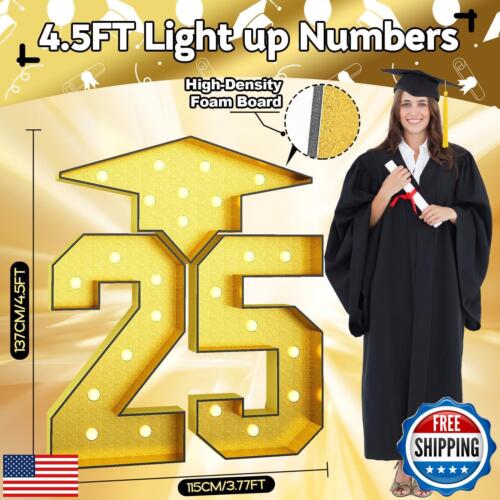 4.5FT Graduation Decorations, 25 Light Up Numbers Graduation Cap with Lights, - Picture 2 of 5