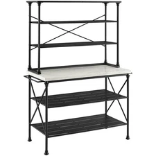 Crosley Furniture Madeleine 2 Piece 24"Metal Bakers Rack in Matte Black