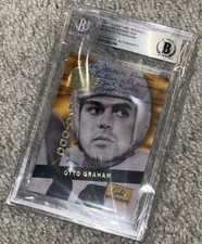 Otto Graham hand signed Signature Rookies Browns card - Beckett BAS slab