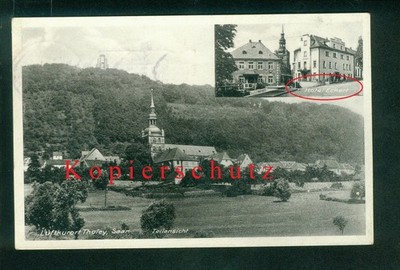 AK Tholey, Saar, Hotel Eckert u. Teilansicht, LK St. Wendel, gel. 1938 n. Trier